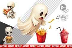 Clipart Watercolor Haunted Junk Food Product Image 1