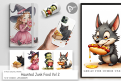 Digital Paper Watercolor Haunted Junk Food Product Image 1