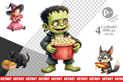 Clipart Watercolor Haunted Junk Food Product Image 1