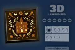 Haunted Mansion Folk Art Layered Papercut Product Image 2