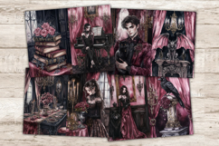 GlamArtZhanna, Haunted Mansion Junk Journal Pages, Gothic Halloween Junk Journal Paper, Spooky Digital Collage Sheet, Witch Scrapbook Kit, Halloween Girl Junk Journal Kit, Pink Halloween Journal Card, Creepy Journaling Pages, Creepy Ephemera Pages, Scary 