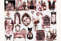 GlamArtZhanna, Haunted Mansion png, Haunted house png, Halloween clipart, Halloween png, Spooky clipart, Gothic clipart, Creepy clipart, Gothic romantic png,  scary house clipart, Pink Halloween png, gothic girl clipart, Witch clipart, vampire clipart