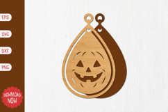 Haunted Pumpkin Earring SVG Product Image 1