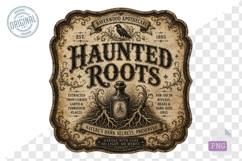 Haunted Roots Dark Apothecary Vintage Halloween PNG Product Image 1