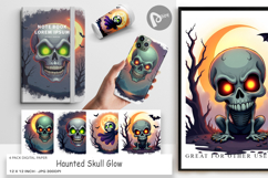Digital Paper Halloween Skull Glow Product Image 1