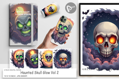 Digital Paper Halloween Skull Glow Product Image 1