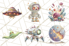 Halloween Space Explorers PNG, Creepy Astronauts &amp; Aliens Product Image 4