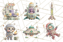 Halloween Space Explorers PNG, Creepy Astronauts &amp; Aliens Product Image 5