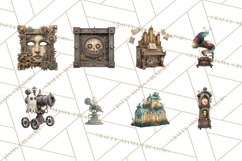 Steampunk Haunted Mansion Halloween PNG Clipart Product Image 4