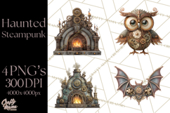 Steampunk Haunted Mansion Halloween PNG Clipart Product Image 1