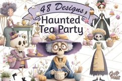 Dark Tea Party Clipart PNG, Halloween Clip Art Product Image 1