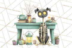 Dark Tea Party Clipart PNG, Halloween Clip Art Product Image 3