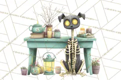 Dark Tea Party Clipart PNG, Halloween Clip Art Product Image 3