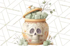 Dark Tea Party Clipart PNG, Halloween Clip Art Product Image 2