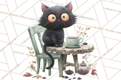 Dark Tea Party Clipart PNG, Halloween Clip Art Product Image 2