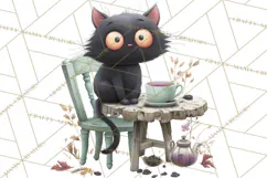 Dark Tea Party Clipart PNG, Halloween Clip Art Product Image 2