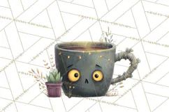Dark Tea Party Clipart PNG, Halloween Clip Art Product Image 5
