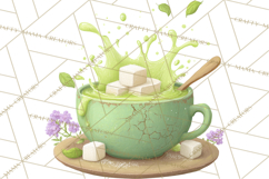 Dark Tea Party Clipart PNG, Halloween Clip Art Product Image 3