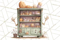 Dark Tea Party Clipart PNG, Halloween Clip Art Product Image 4
