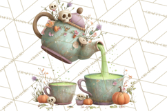 Dark Tea Party Clipart PNG, Halloween Clip Art Product Image 3
