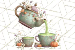 Dark Tea Party Clipart PNG, Halloween Clip Art Product Image 3