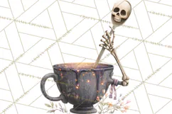Dark Tea Party Clipart PNG, Halloween Clip Art Product Image 3