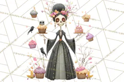 Dark Tea Party Clipart PNG, Halloween Clip Art Product Image 5