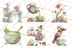 Dark Tea Party Clipart PNG, Halloween Clip Art Product Image 6
