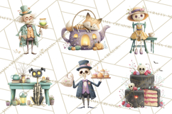 Dark Tea Party Clipart PNG, Halloween Clip Art Product Image 3