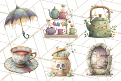 Dark Tea Party Clipart PNG, Halloween Clip Art Product Image 7