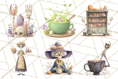 Dark Tea Party Clipart PNG, Halloween Clip Art Product Image 5