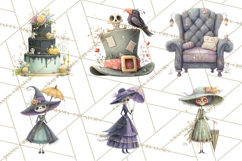 Dark Tea Party Clipart PNG, Halloween Clip Art Product Image 2
