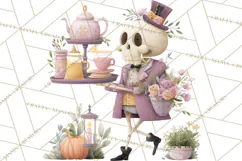 Dark Tea Party Clipart PNG, Halloween Clip Art Product Image 2