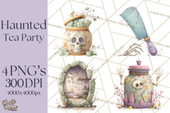 Dark Tea Party Clipart PNG, Halloween Clip Art Product Image 1