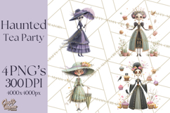 Dark Tea Party Clipart PNG, Halloween Clip Art Product Image 1