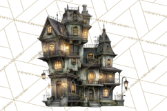 Haunted Town Clip Art, Spooky Village Graphics &amp; PNGs Product Image 3