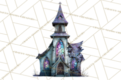 Haunted Town Clip Art, Spooky Village Graphics &amp; PNGs Product Image 4
