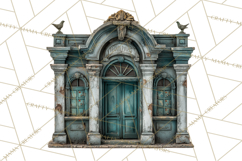 Haunted Town Clip Art, Spooky Village Graphics &amp; PNGs Product Image 4