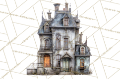 Haunted Town Clip Art, Spooky Village Graphics &amp; PNGs Product Image 5