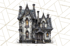 Haunted Town Clip Art, Spooky Village Graphics &amp; PNGs Product Image 4