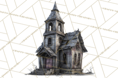 Haunted Town Clip Art, Spooky Village Graphics &amp; PNGs Product Image 5