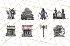 Haunted Town Clip Art, Spooky Village Graphics &amp; PNGs Product Image 7