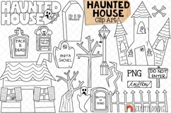 Haunted House ClipArt - Halloween - Graveyard - Tombstone Product Image 2