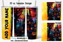 Haunted House Halloween 20 oz Tumbler Design | Add Your Name Product Image 1