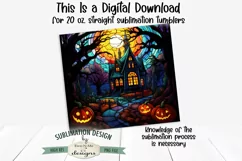 Haunted House Stained Glass 20 oz Seamless Tumbler Design Product Image 3