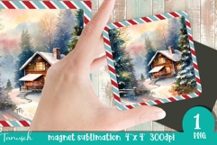 retro christmas magnet sublimation design PNG Product Image 1