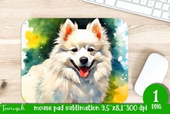 watercolor american eskimo dog mouse pad sublimation bundle Product Image 2