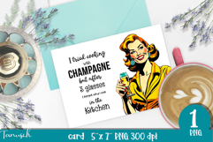 retro housewife funny woman card sublimation design PNG Product Image 1