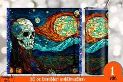 stained glass halloween sublimation 20oz tumbler design Product Image 1
