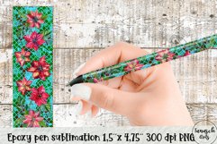 watercolor christmas poinsettia epoxy pen wrap sublimation Product Image 1